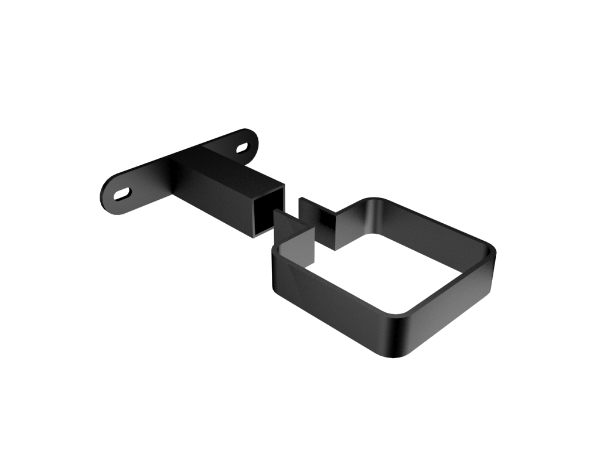 101x76mm Rect (Rad Edge) 2 Pt Standoff Pipe Clip 200mm Box Section Base