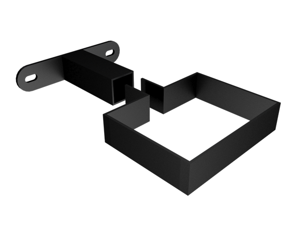 101x76mm Rect (Sq Edge) 2 Pt S/off Pipe Clip 200mm Box Sect